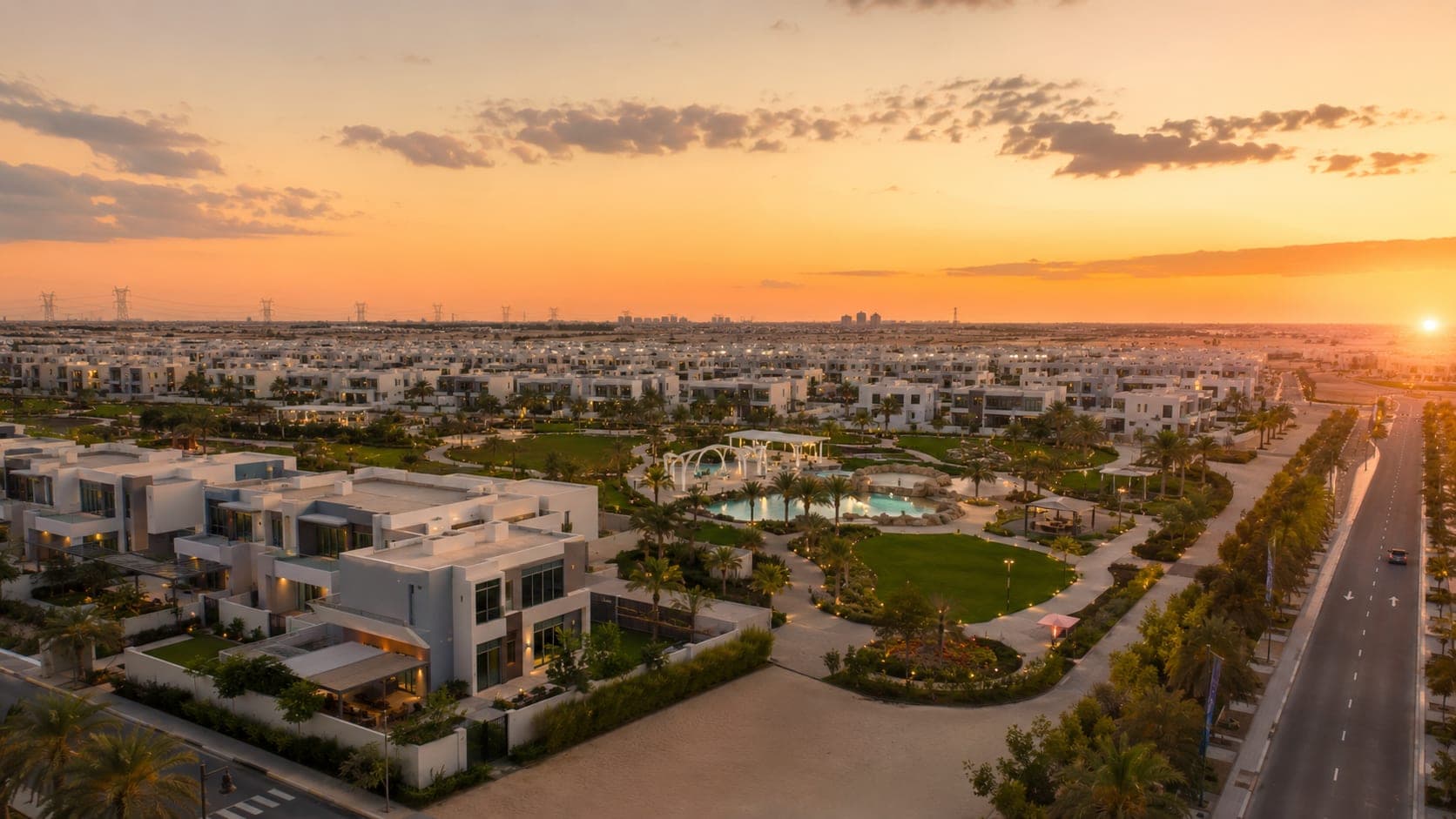 Villas & Townhouses for Sale in DAMAC Hills 2, area view in Dubai