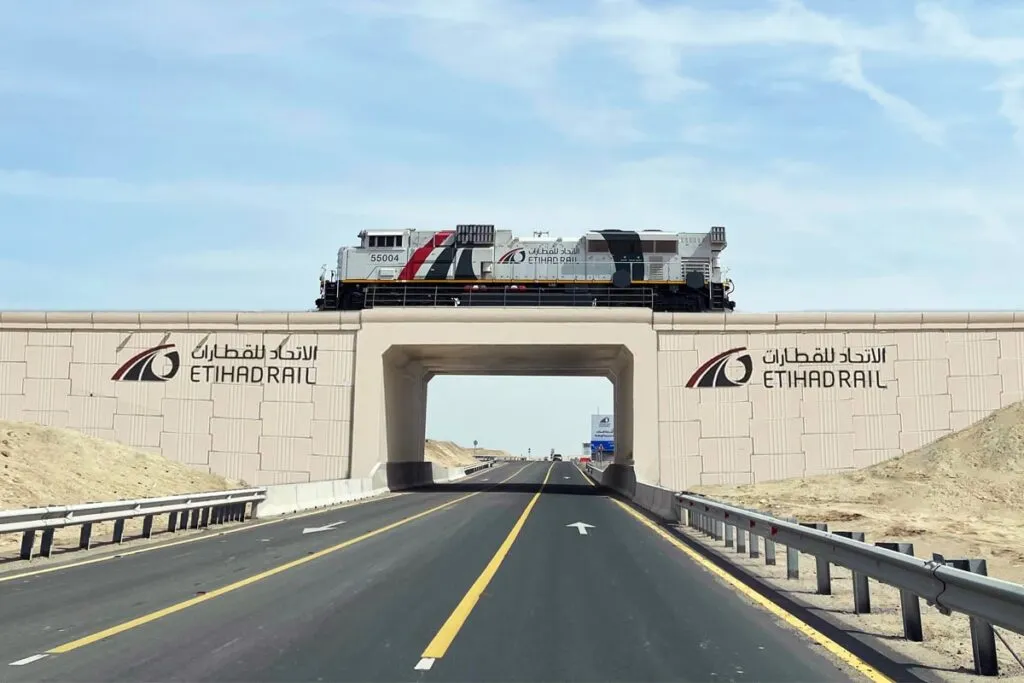 Etihad Rail passenger train in the UAE