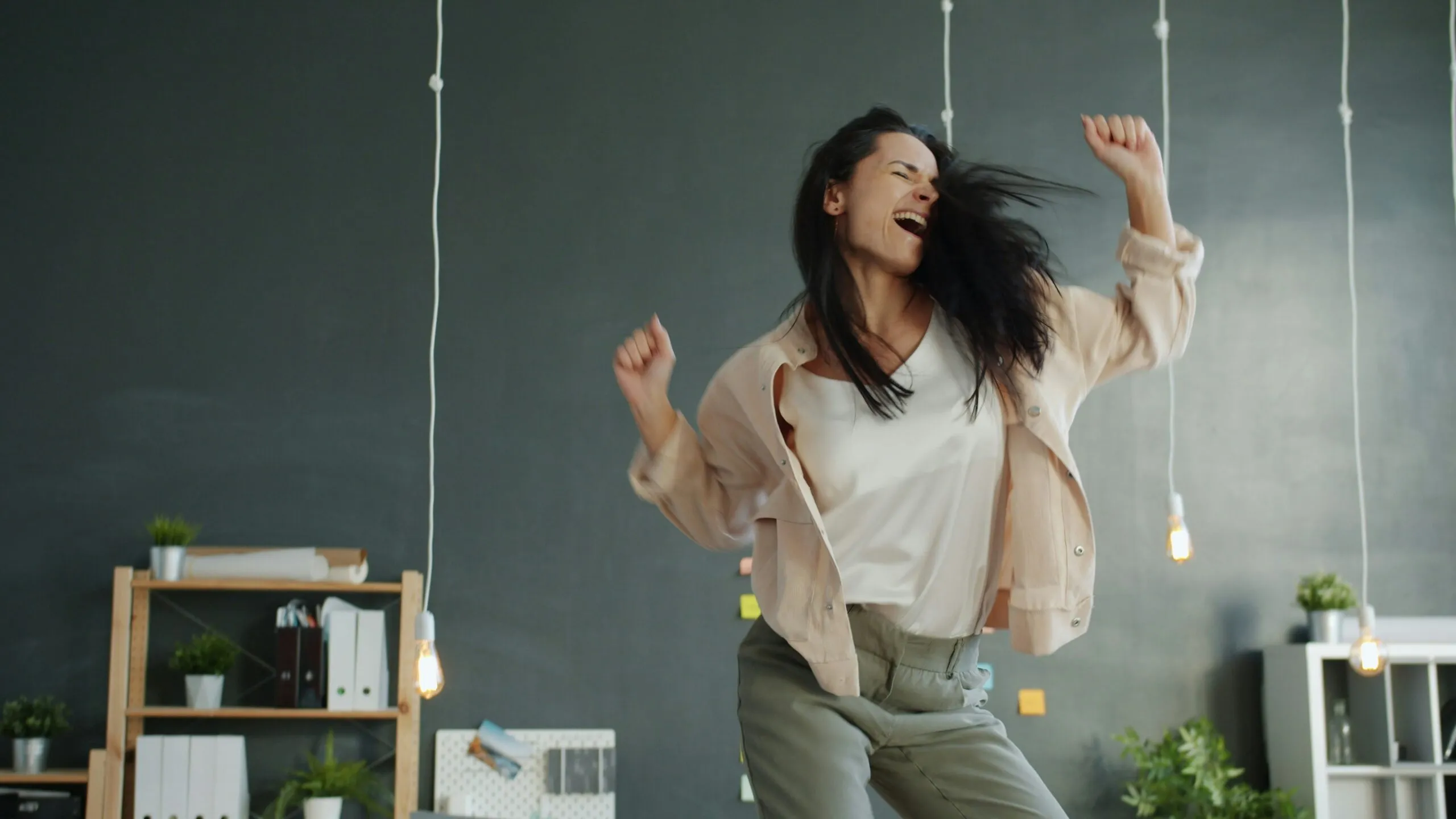 Real estate professional celebrating a successful deal